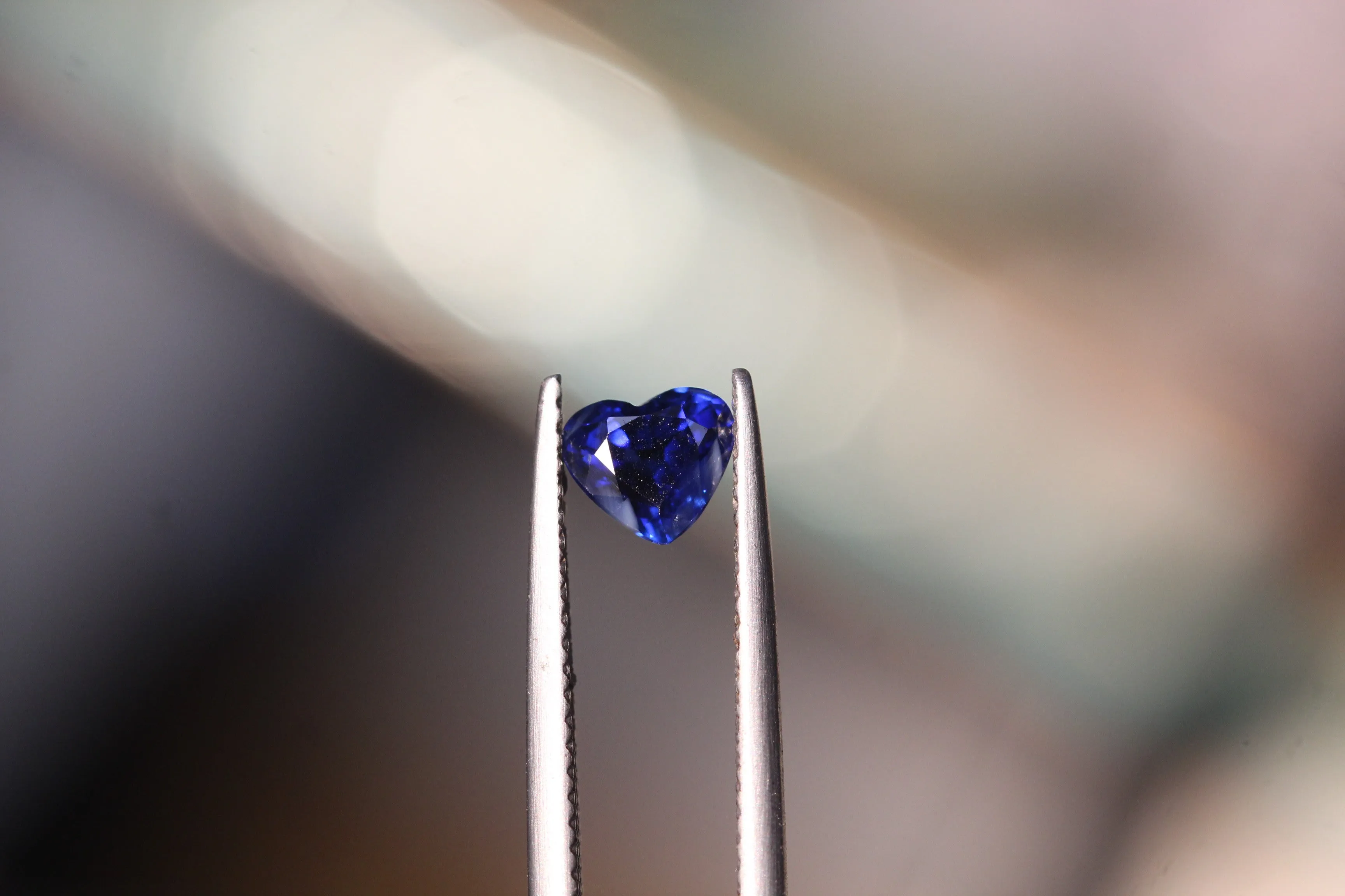 0.89 carats Heart Shape Ceylon Blue Sapphire