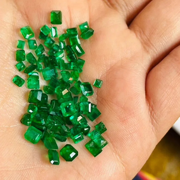 10 Carats Natural Swat Green Emeralds- Emerald Cut, Princes, Oval, Round Mixed