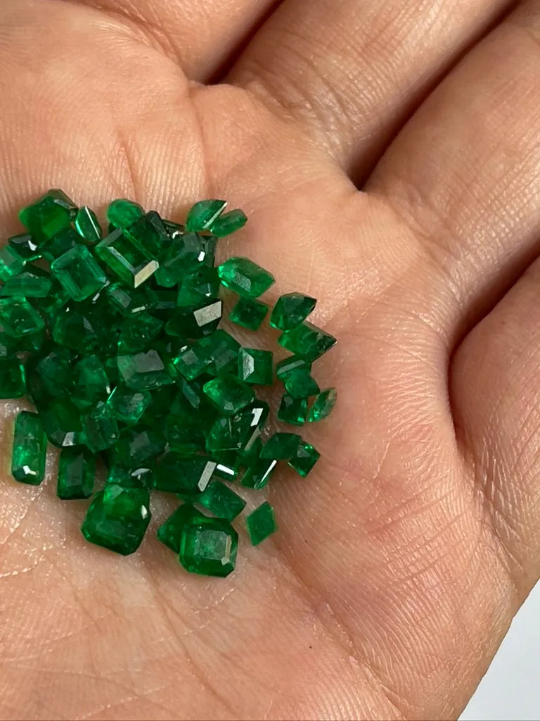 10 Carats Natural Swat Green Emeralds- Emerald Cut, Princes, Oval, Round Mixed
