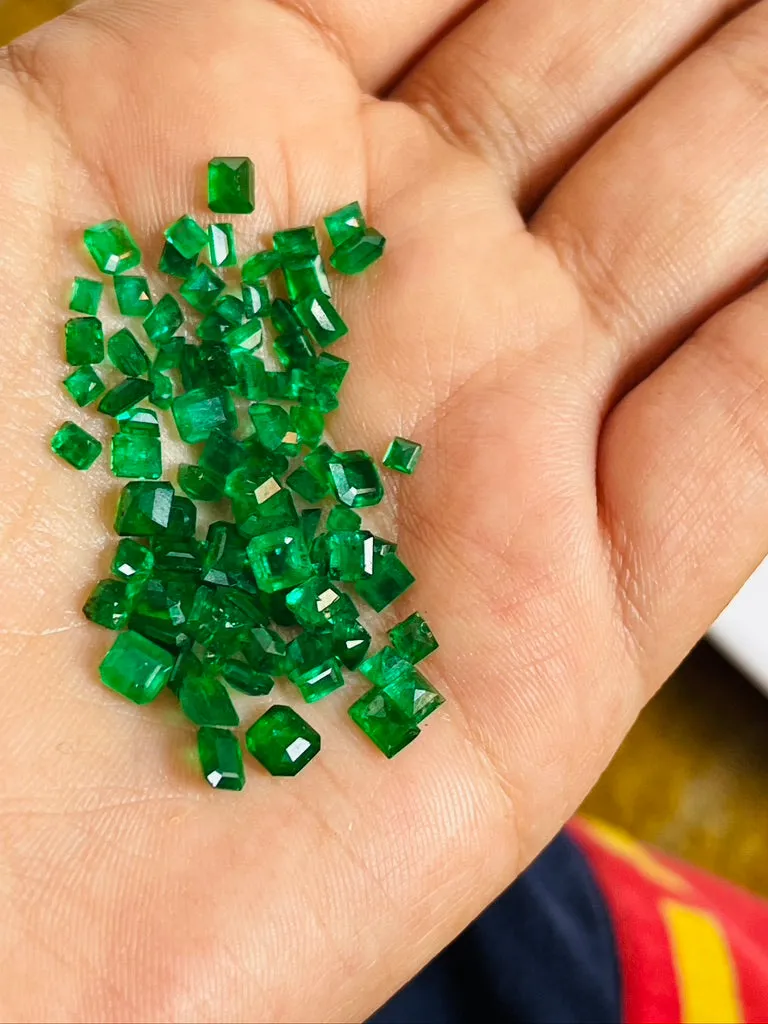 10 Carats Natural Swat Green Emeralds- Emerald Cut, Princes, Oval, Round Mixed