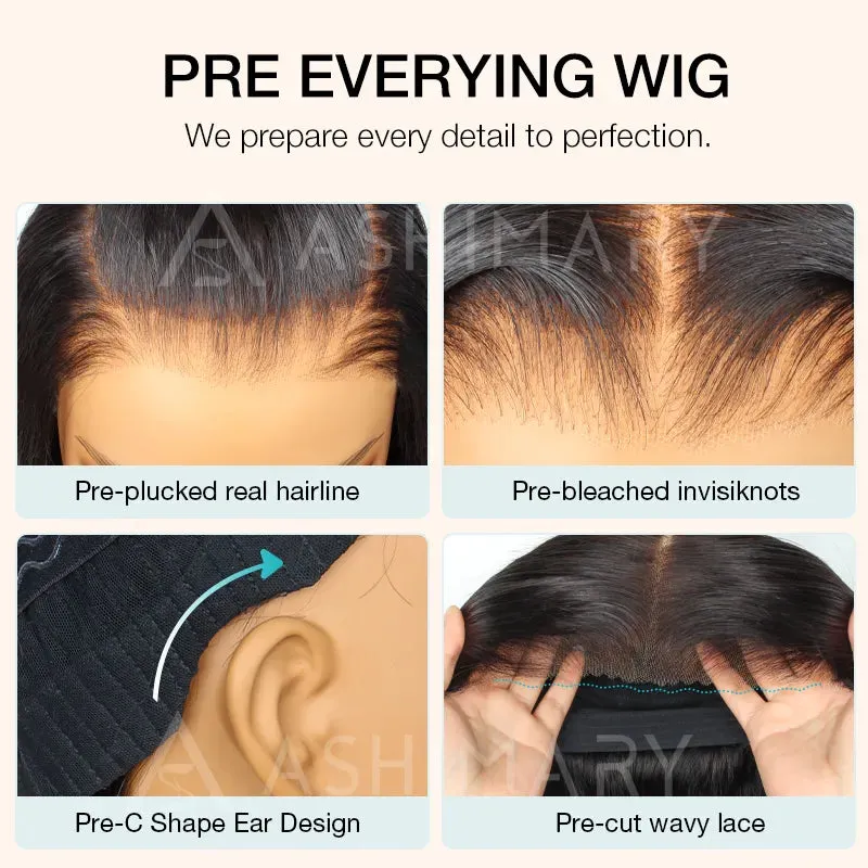 10x6 Parting Max Straight & Water Wave Glueless Pre Cut Wig Fresh Length