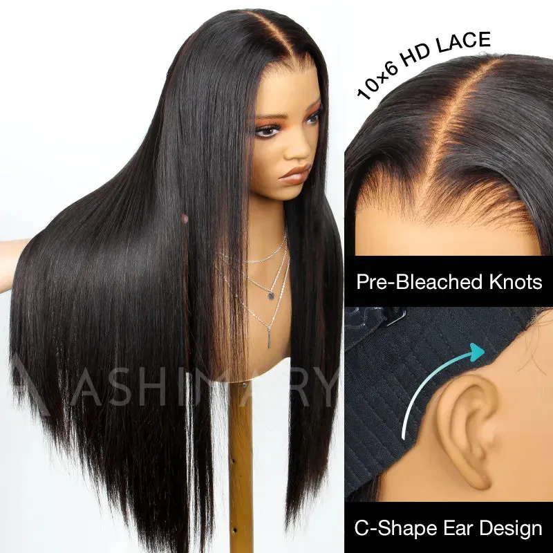 10x6 Parting Max Straight & Water Wave Glueless Pre Cut Wig Fresh Length