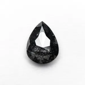 1.40 CARAT BLACK SPECKLED ROSE CUT PEAR DIAMOND