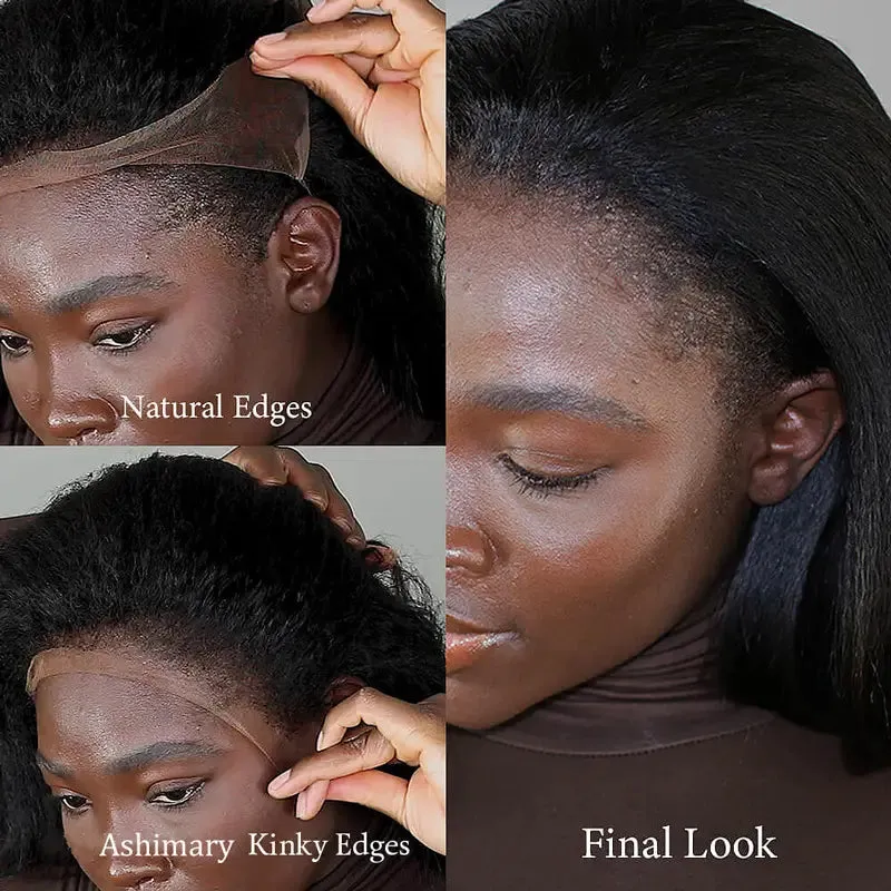 18-inch Kinky Curly 4C Edges Invisi Strap Laid Flat 360 Lace Wig Fresh Length