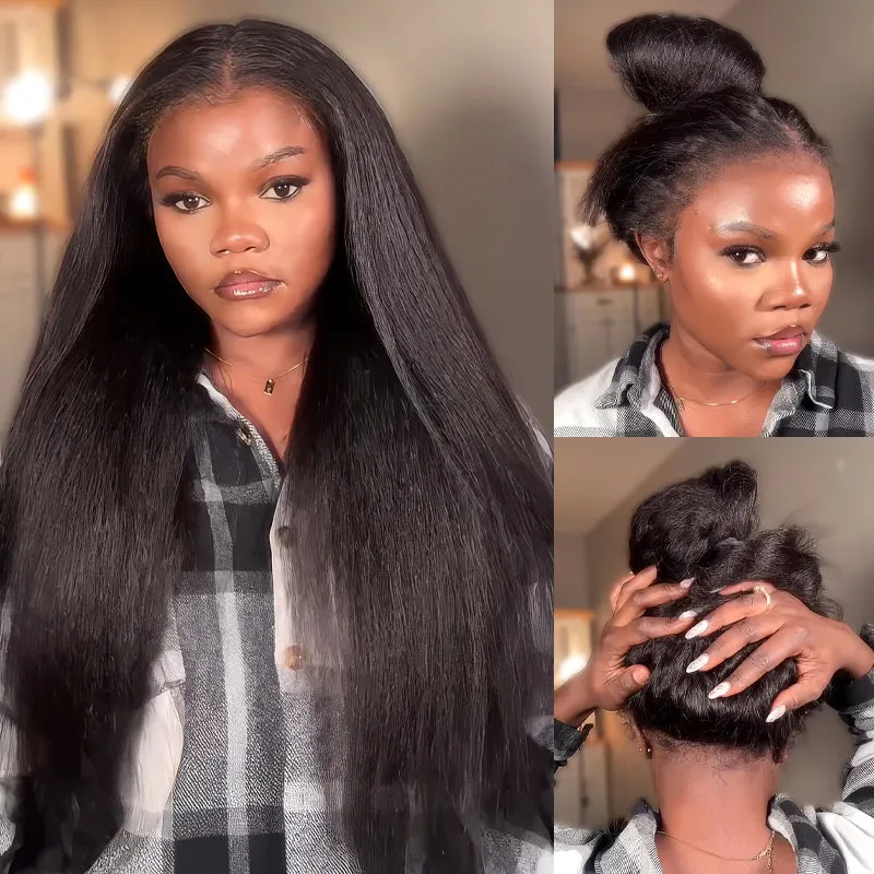18-inch Kinky Curly 4C Edges Invisi Strap Laid Flat 360 Lace Wig Fresh Length