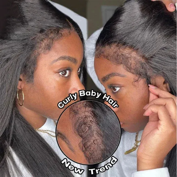 18-inch Kinky Curly 4C Edges Invisi Strap Laid Flat 360 Lace Wig Fresh Length