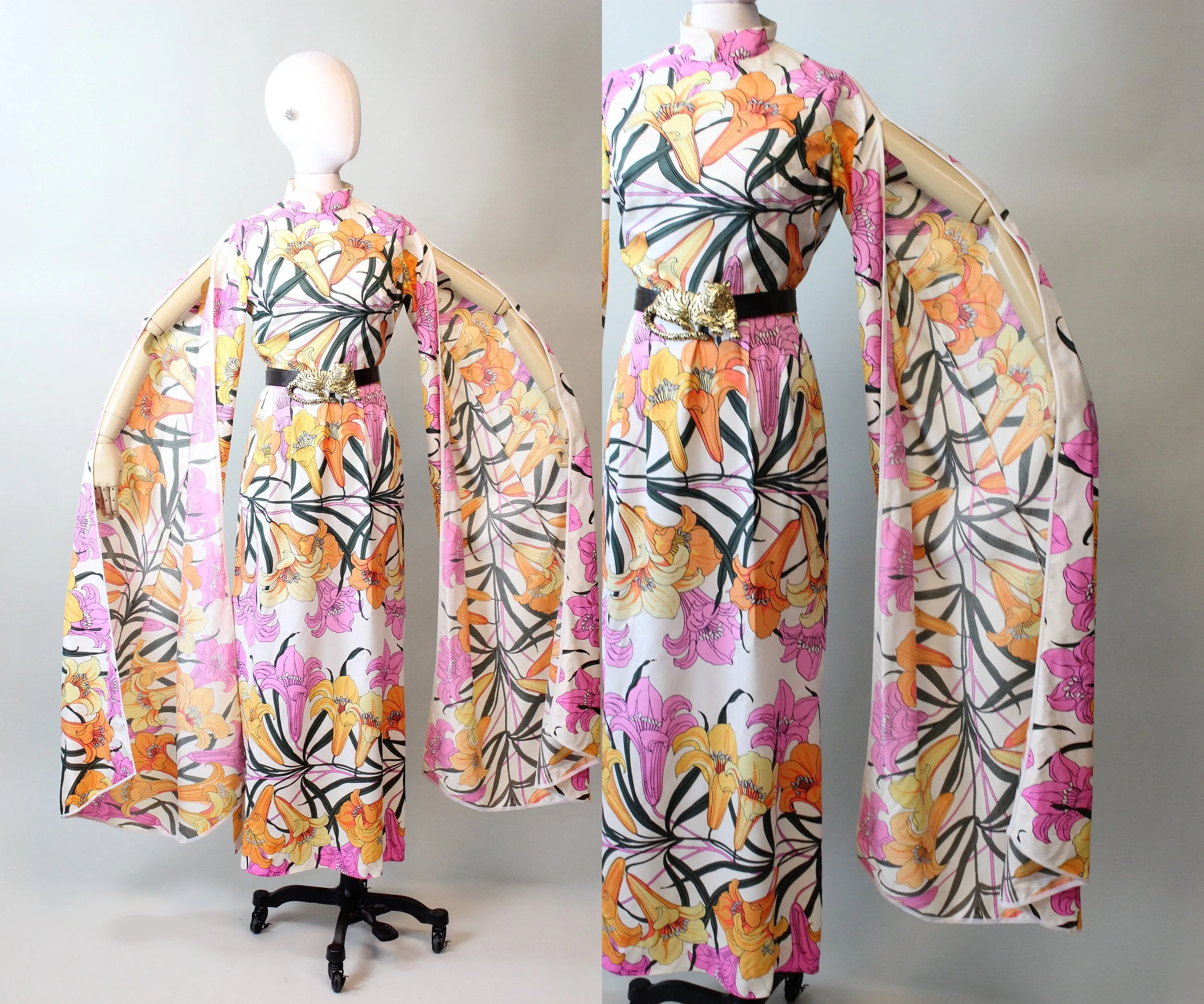 1960s LILLI DIAMOND dripping SLEEVES dress small | new fall