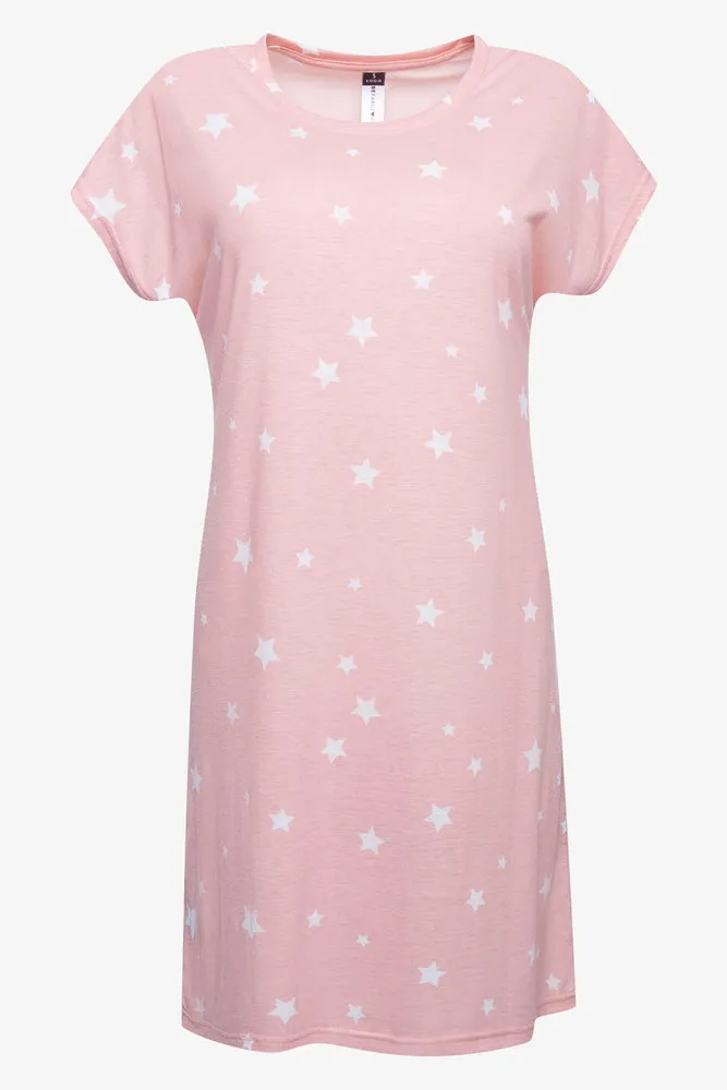 2 Pack Beauty Sleep Stars Sleepshirts Navy And Pink