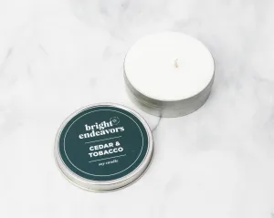 4 oz Tin Candle Cedar & Tobacco