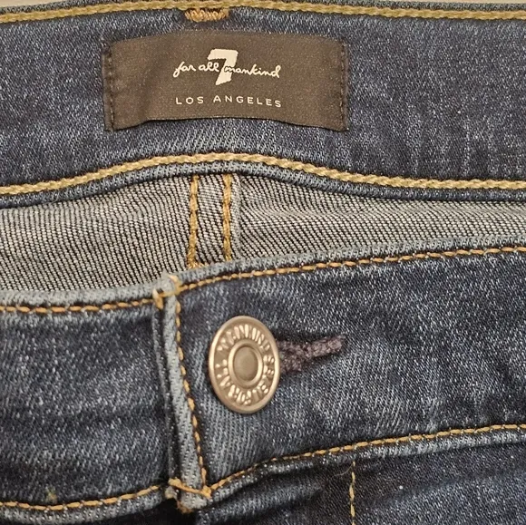 7 for All Mankind Women's Dark Wash Blue Flare Crop Jeans - Size 34 7FAM