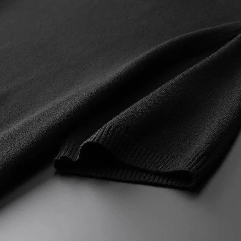 8XL 7XL 6XL 2024 New Fall Winter High End Wool Turtleneck Sweater Men Short Sleeve Mens Pullover Sweaters Soft Warm Pull Homme