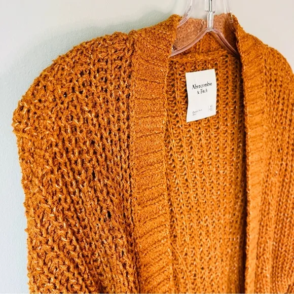 Abercrombie and Fitch Knit Balloon Sleeve Open Cardigan