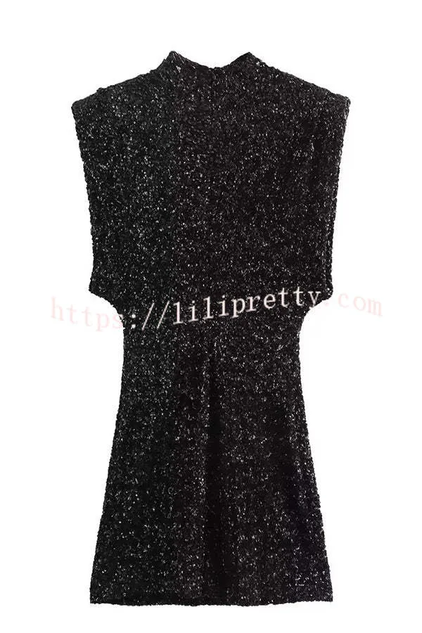 Adorable Sexy Vibes Sequin Wide Sleeve Mini Dress