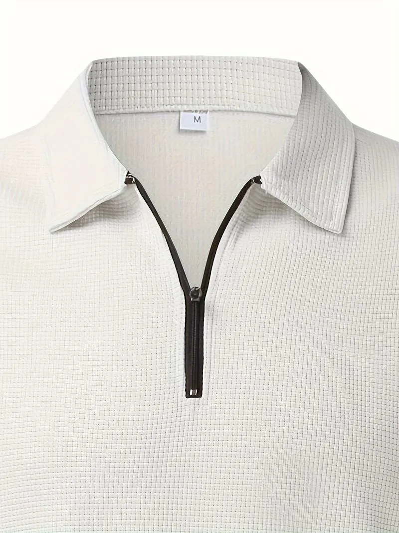 Alex casual long sleeve v-neck waffle shirt
