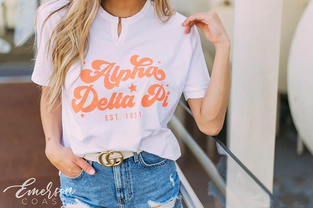 Alpha Delta Pi Bold Recruitment Notch Tee