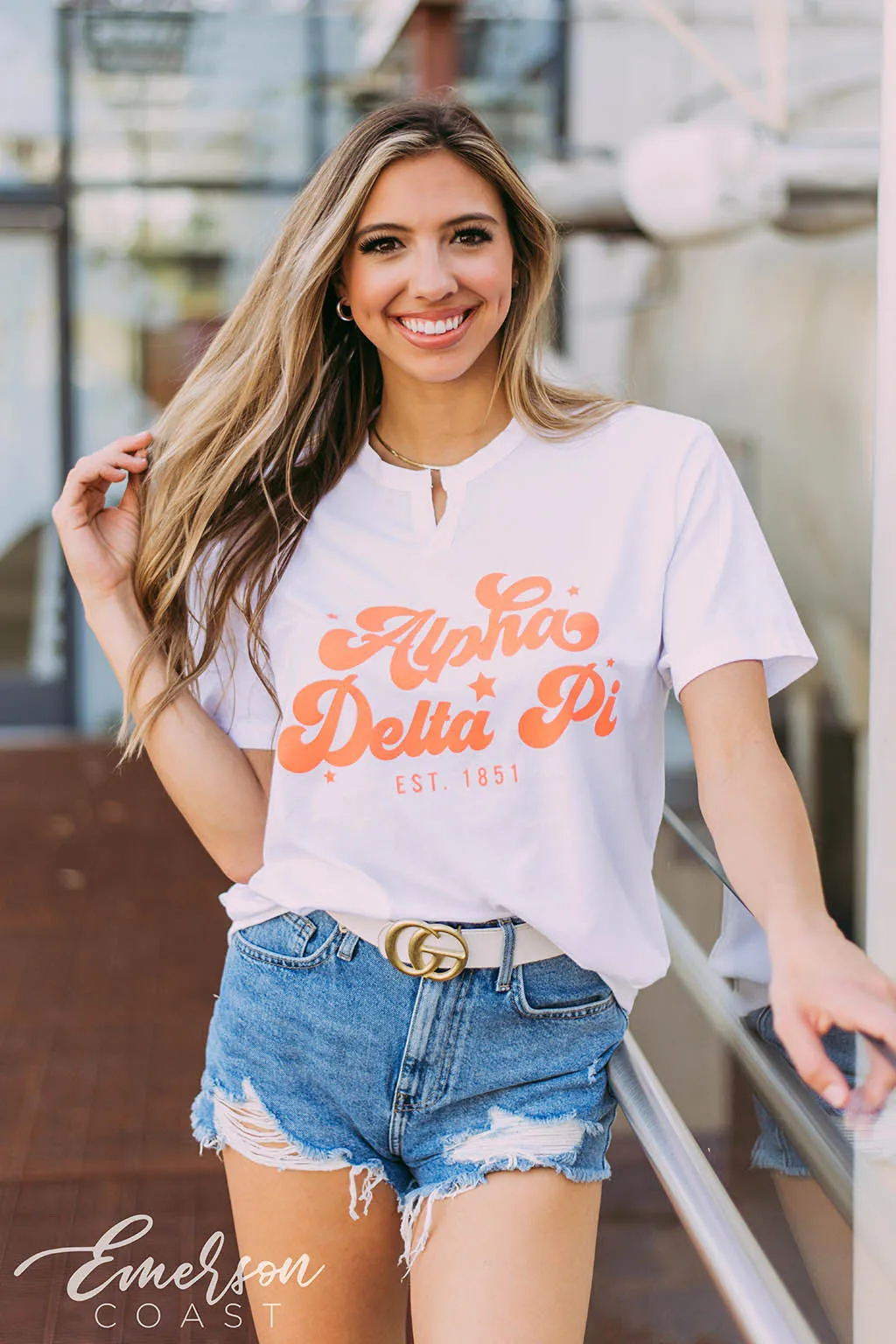 Alpha Delta Pi Bold Recruitment Notch Tee