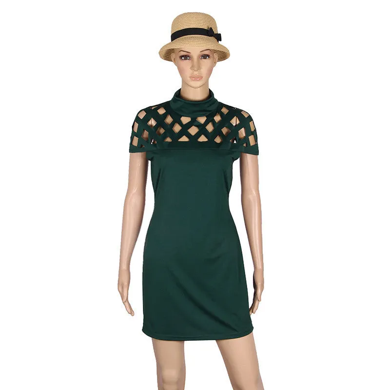 Autumn Women Dress Hollow Out Bodycon Dress Bandage Slim Night Club Party Dresses Dress LJ5669R