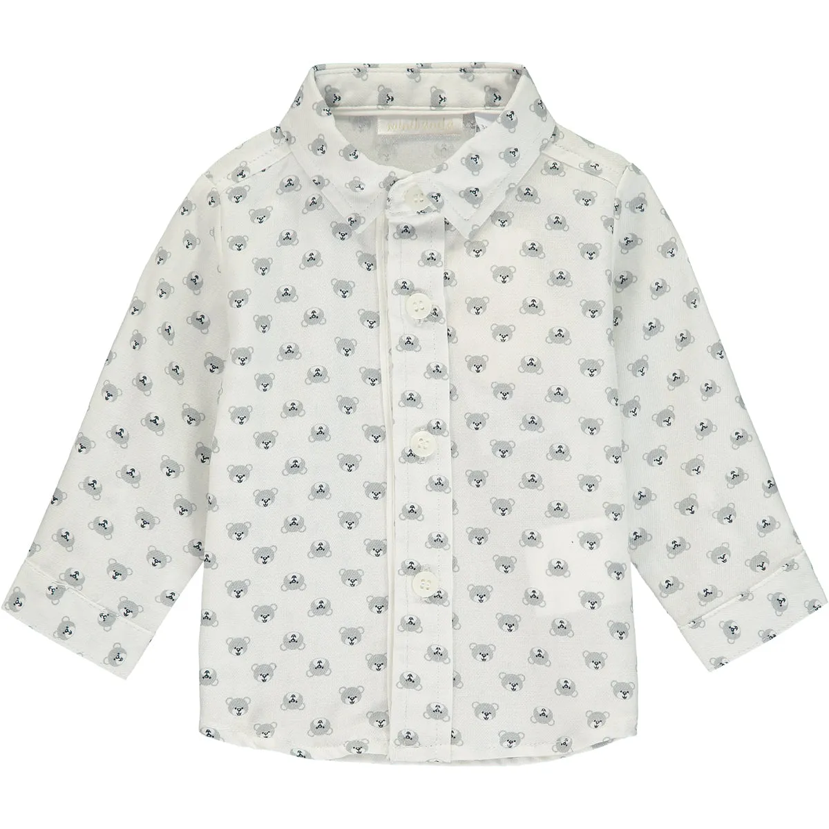 Baby Boy Teddy Printed Cotton Shirt