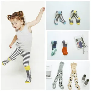 Baby Girls Cotton Tights Kid Stripe Panda Stockings Toddler Print Tights Pants Boys Girl Pantyhose