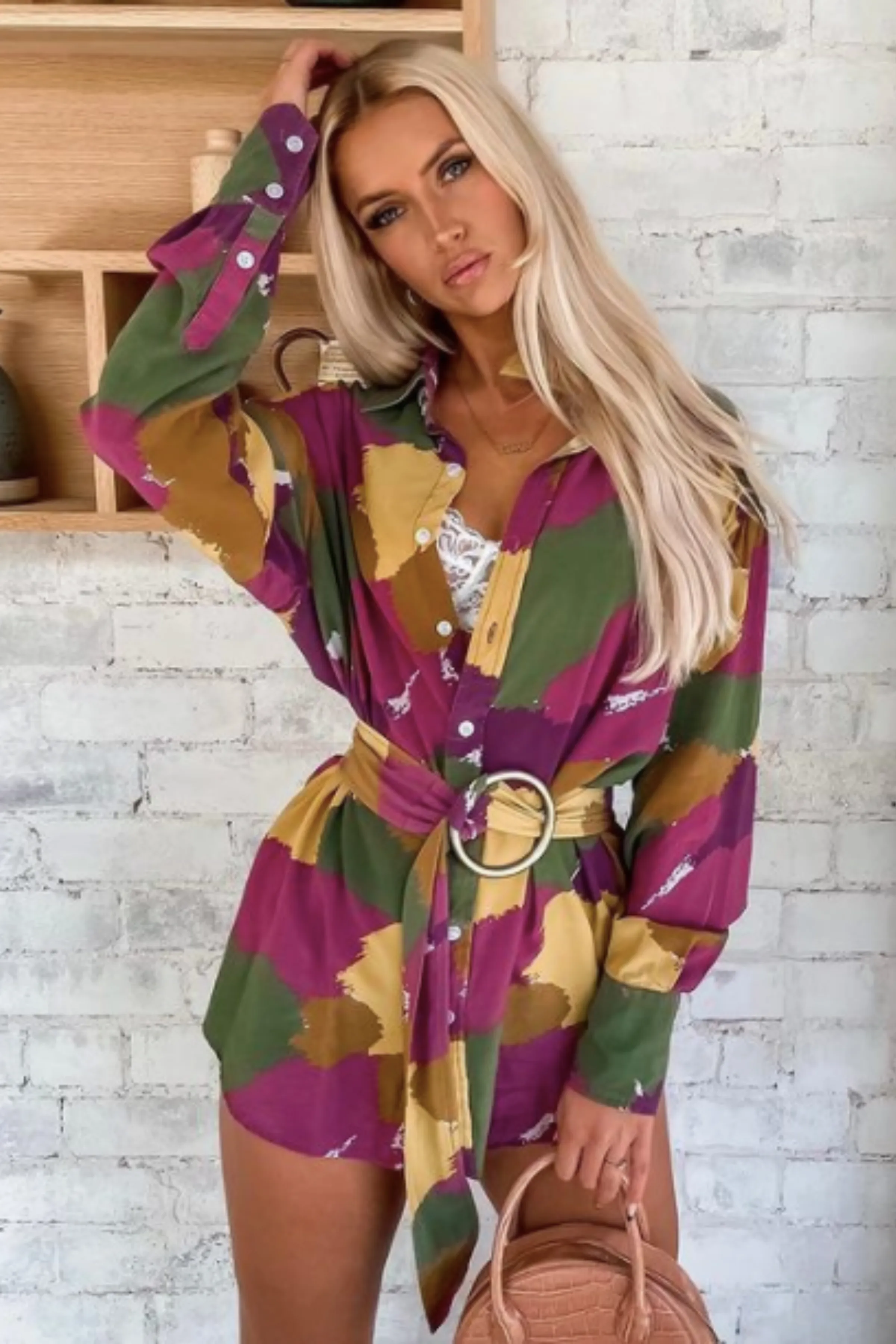 BAMBA Titan Shirt Dress (Dry Brush) - RRP $259