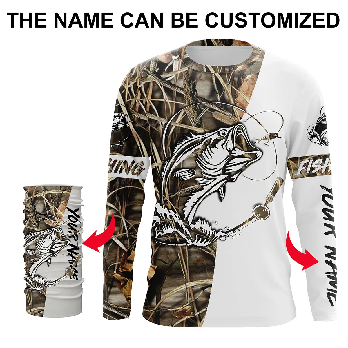 Beautiful bass fishing tournament UV protection shirt customize name fishing personalized gift