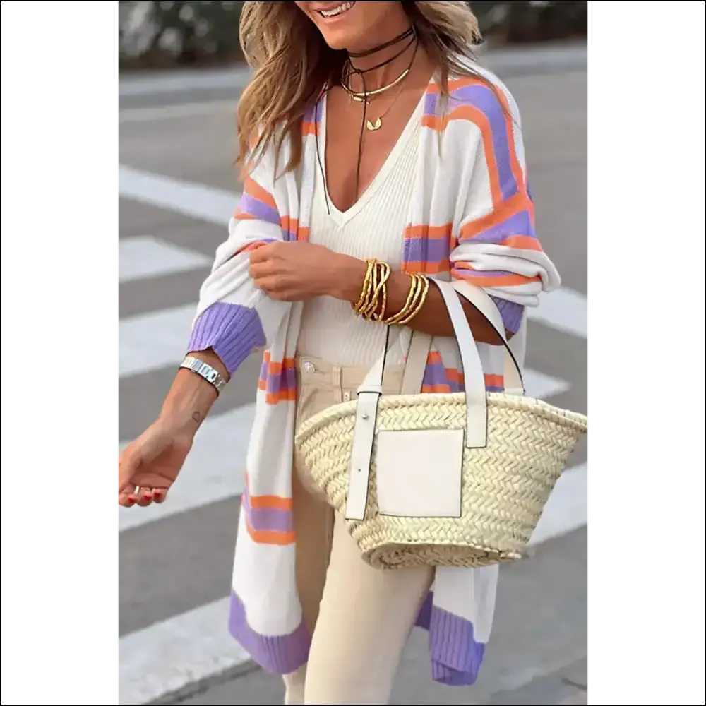 Beige Striped Long Sleeve: Grandma Chic  👵 (needful Things)