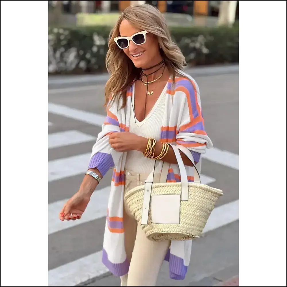 Beige Striped Long Sleeve: Grandma Chic  👵 (needful Things)