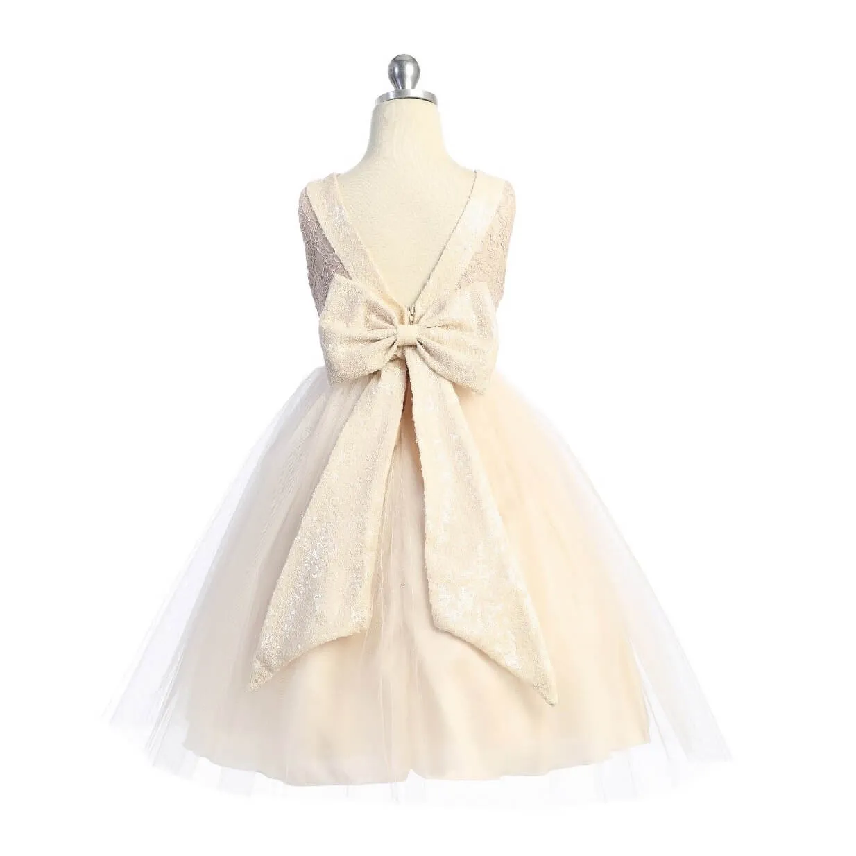 Belle of the Ball Dress -  Blush Pink Lace and Sequins