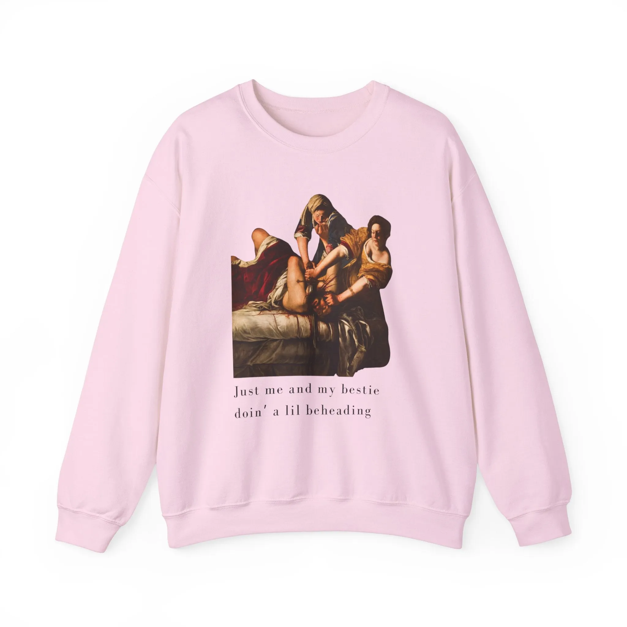 Besties Doing a Nice Beheading! Judith Slaying Holofernes Unisex Heavy Blend™ Crewneck Sweatshirt (Sizes S-5X)