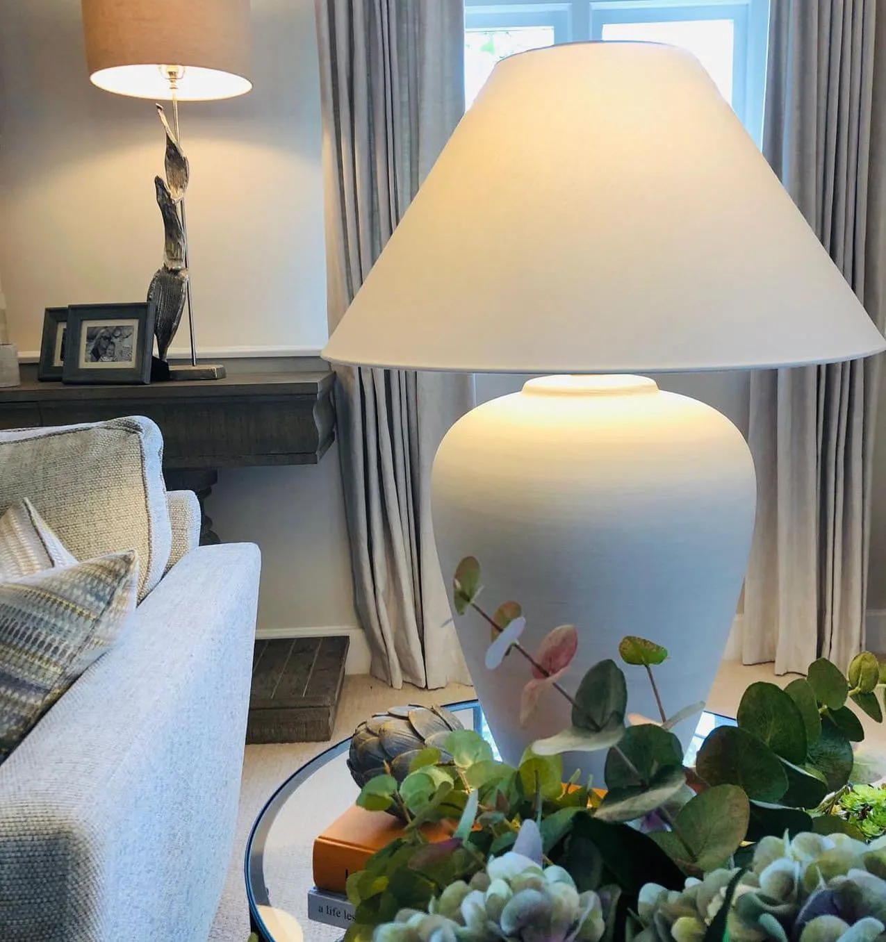 Bianca Oversized Ceramic White Lamp