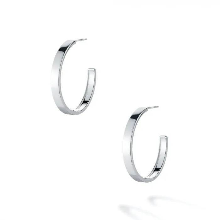 Birks Sterling Bold Square 35mm Hoops