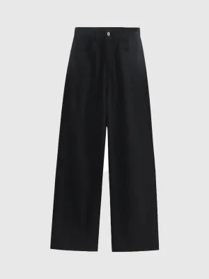 Black Coloured Dark Basic Wide Leg Jeans
