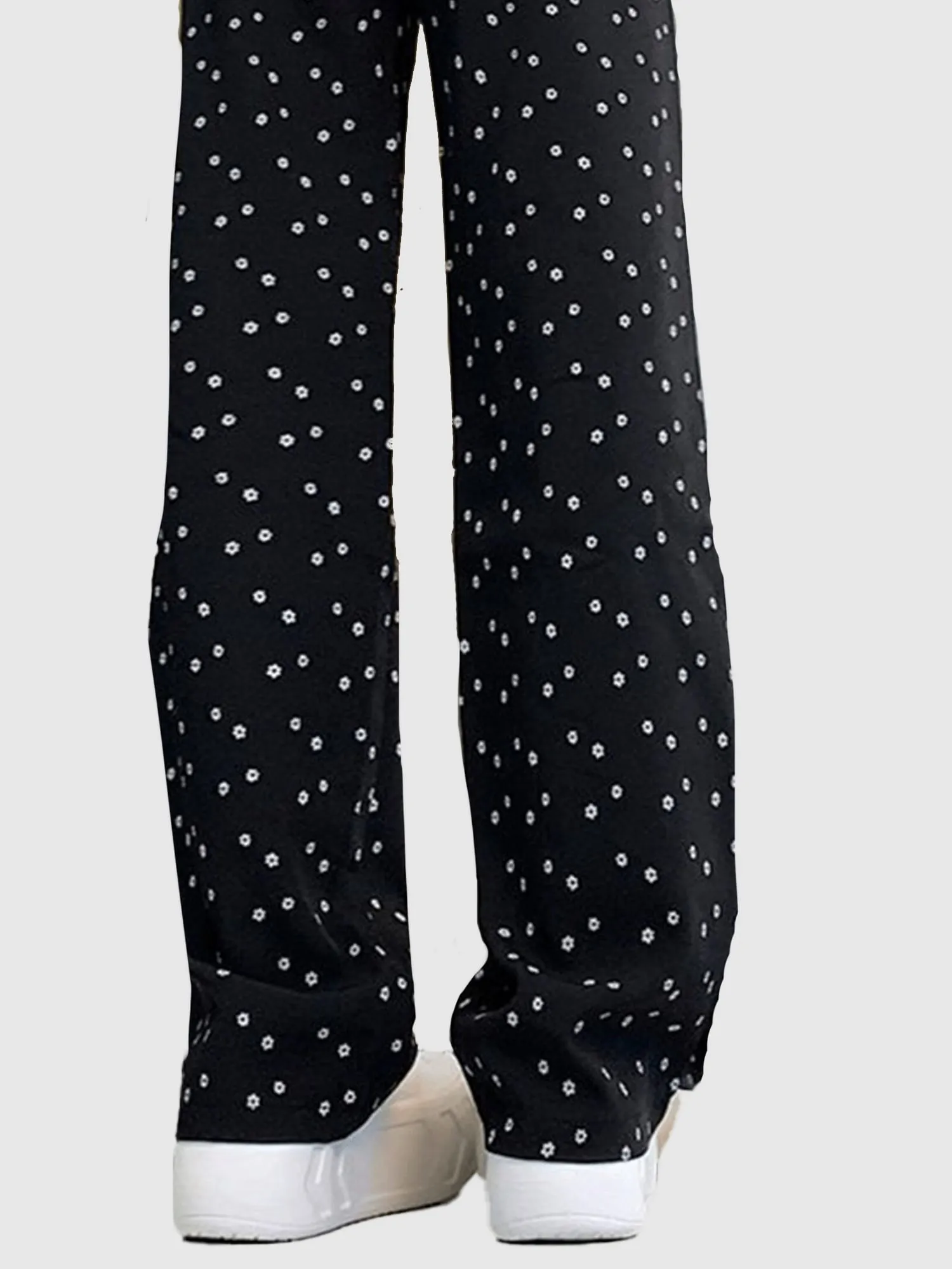 Black Floral Wide Fit Denim