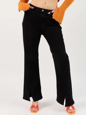Black Jeans with Cut-Out Details