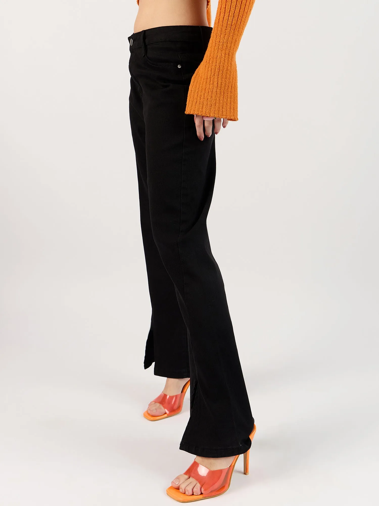 Black Jeans with Cut-Out Details
