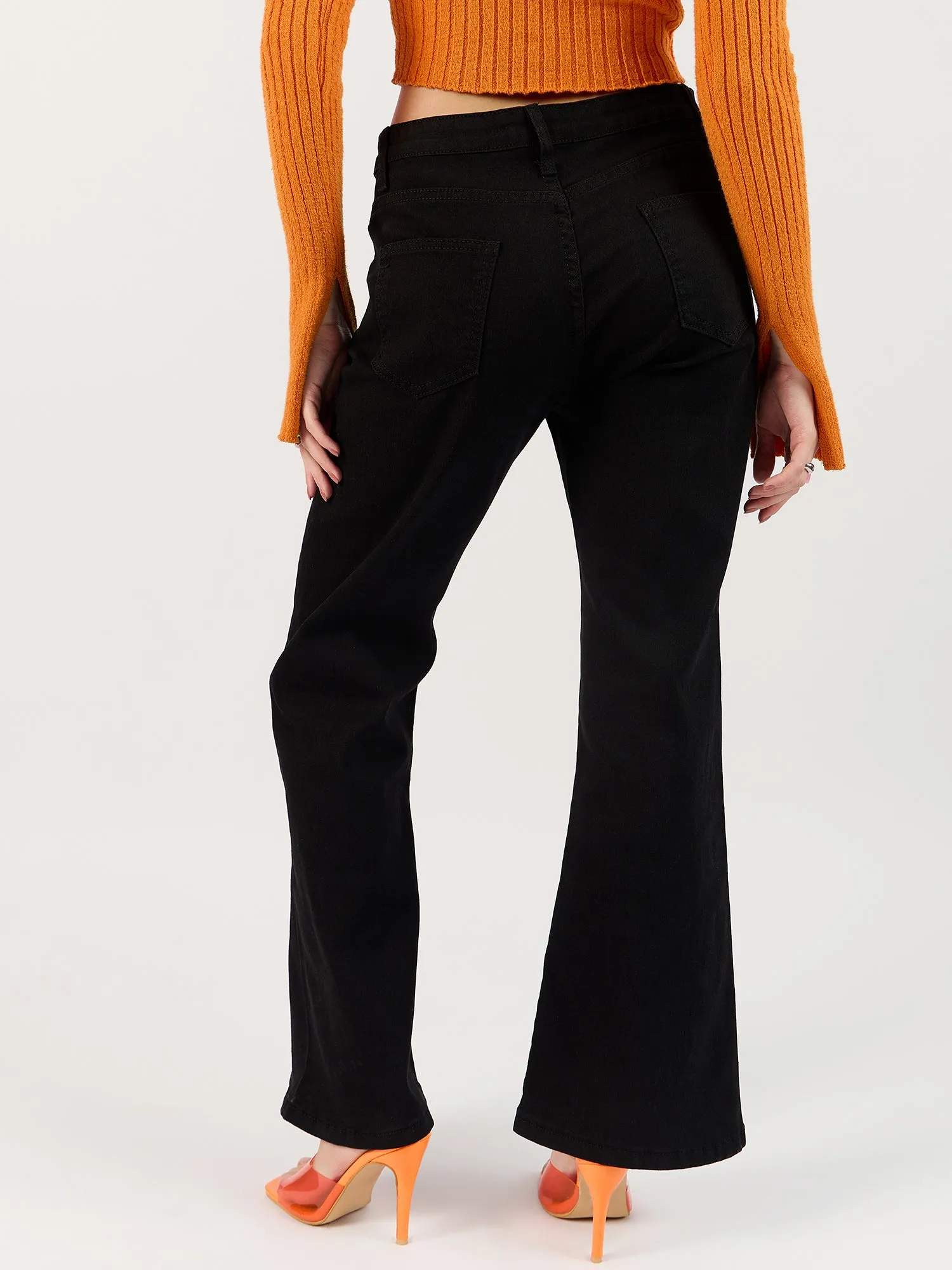 Black Jeans with Cut-Out Details