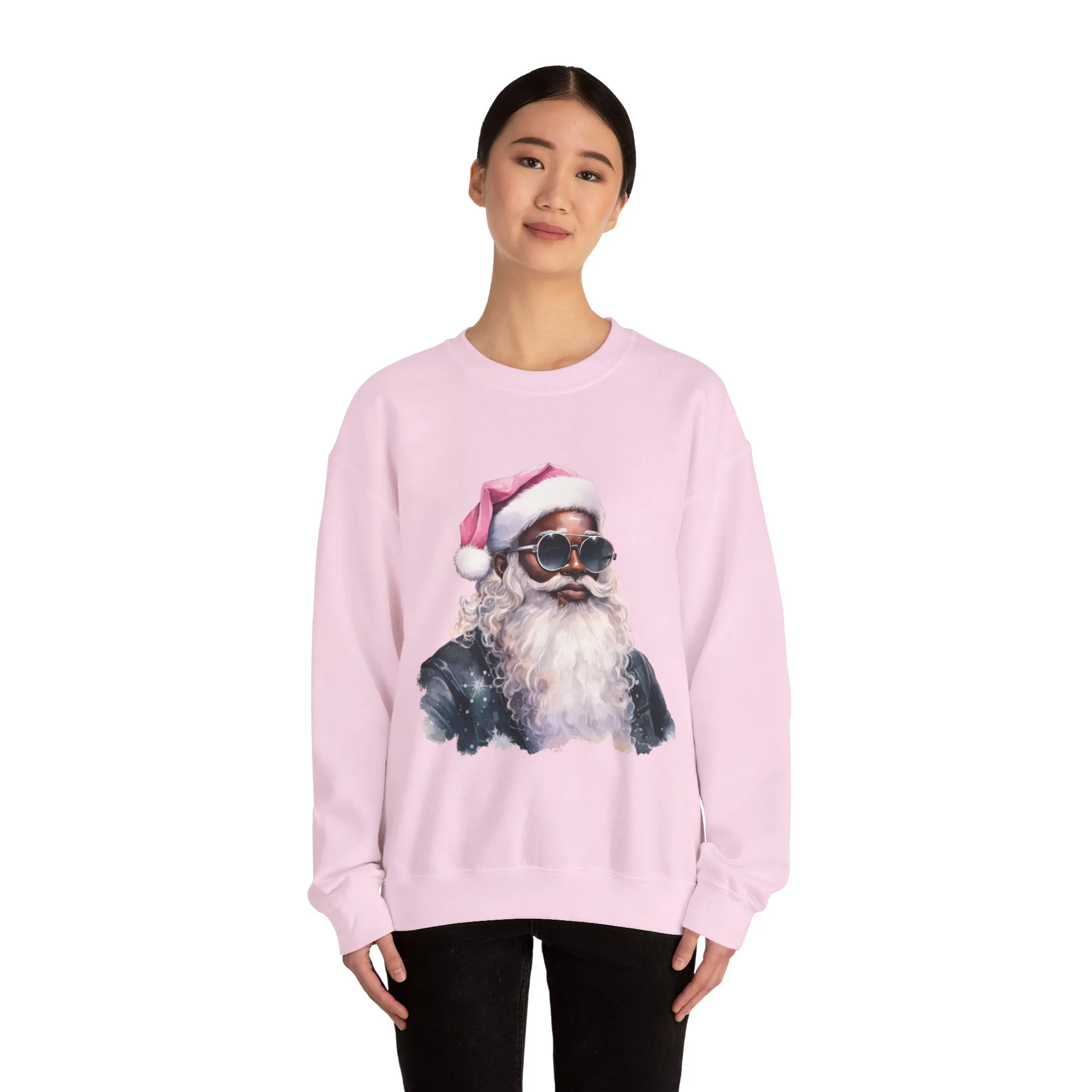 Black Santa 6 Unisex Heavy Blend™ Crewneck Sweatshirt