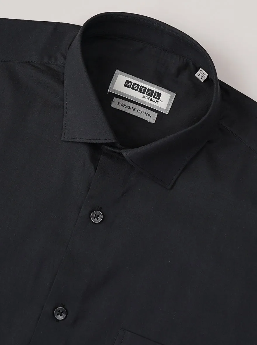 Black Solid Smart Fit Semi Casual Shirt | Greenfibre