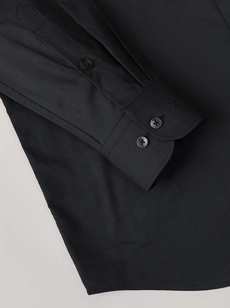 Black Solid Smart Fit Semi Casual Shirt | Greenfibre