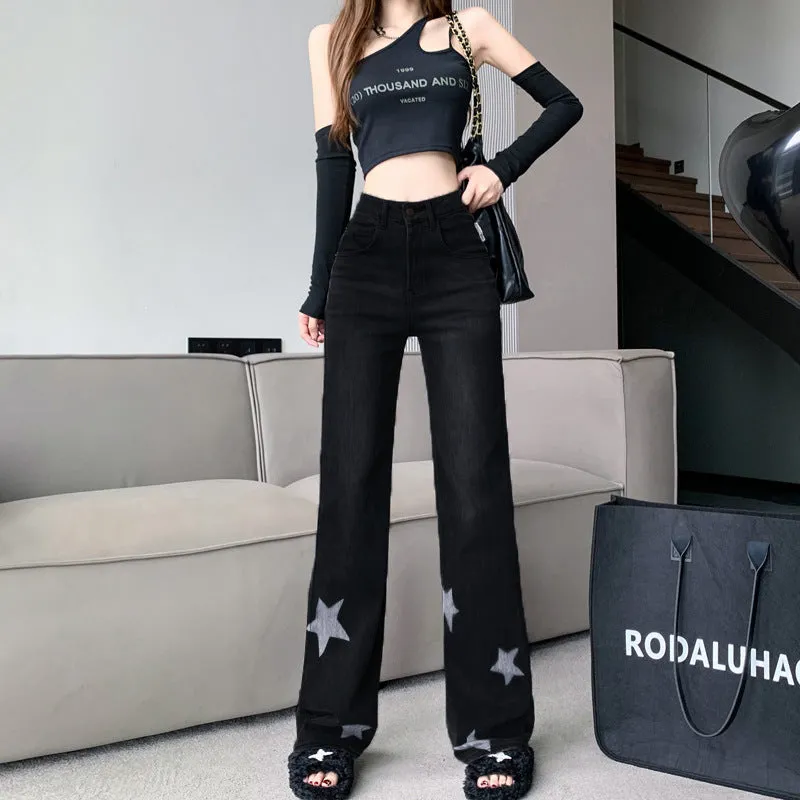 Black Star Printed Denim