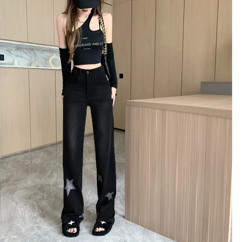Black Star Printed Denim