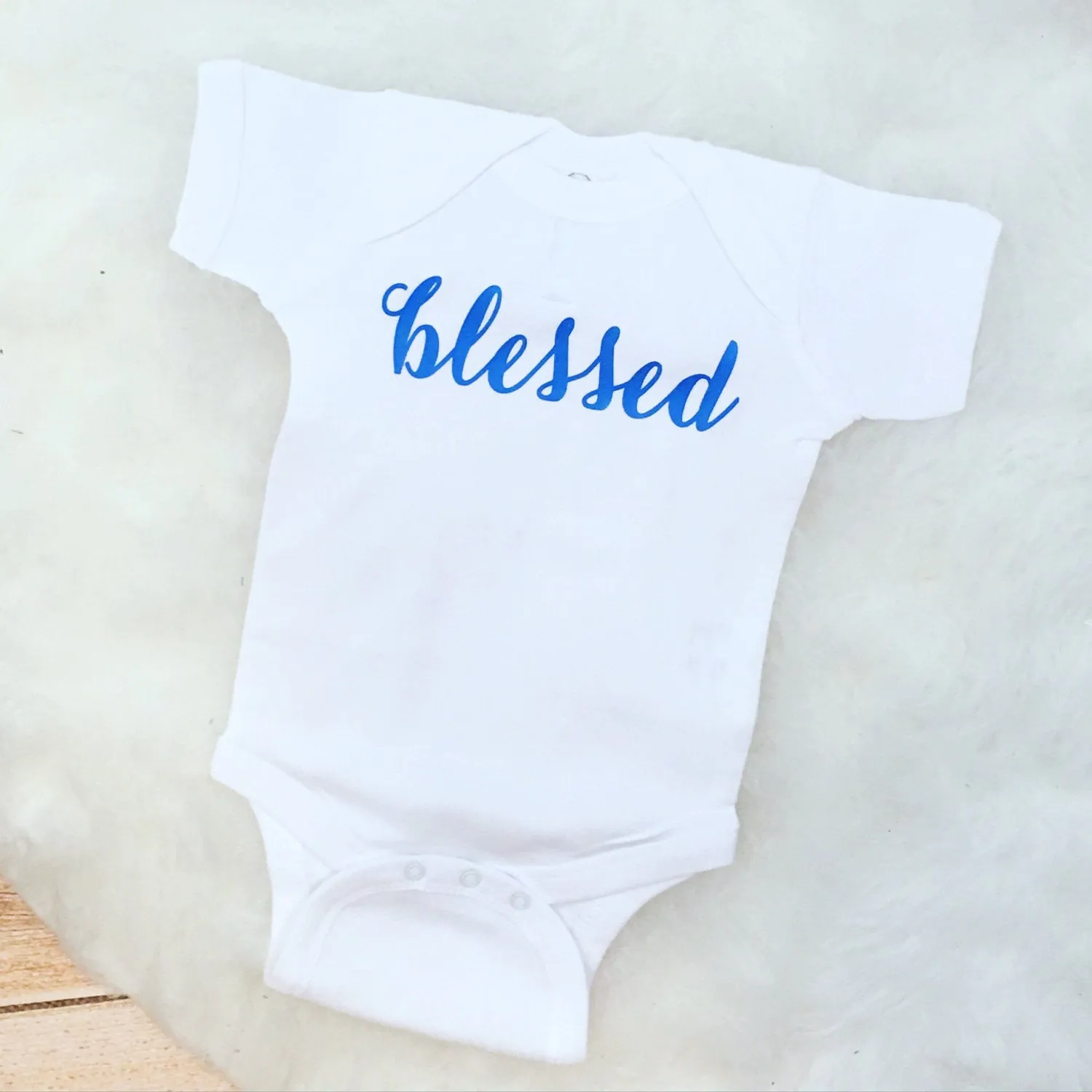 Blessed Baptism & New Baby Blessing Birth Announcement Bodysuit or Tee