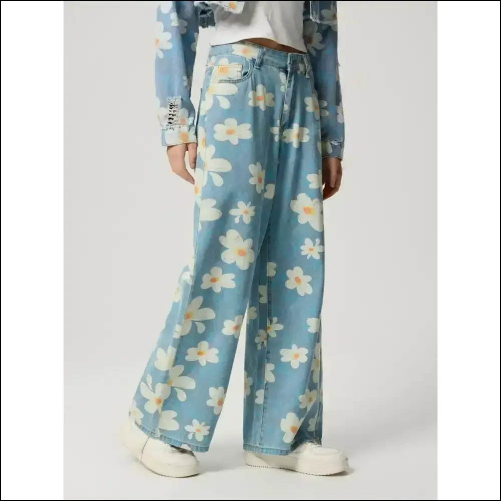 Bloom where You're Planted in Wide Leg Jeans - Floral Happiness Awaits! 🌸