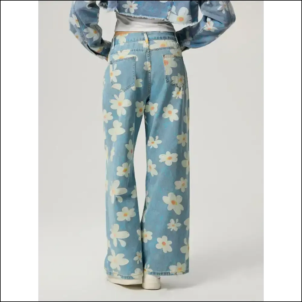 Bloom where You're Planted in Wide Leg Jeans - Floral Happiness Awaits! 🌸