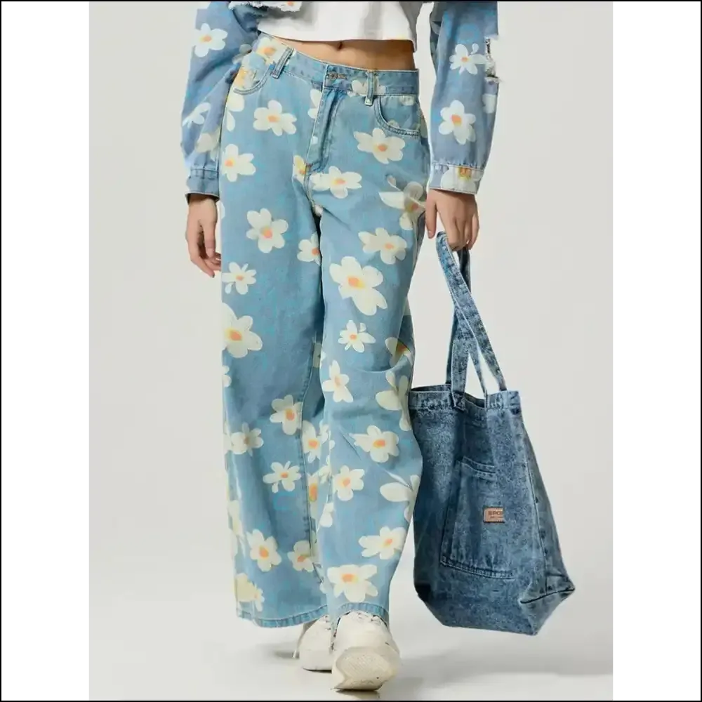 Bloom where You're Planted in Wide Leg Jeans - Floral Happiness Awaits! 🌸
