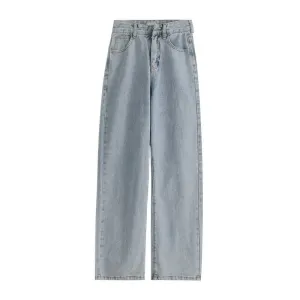 Blue Dark Washed Basic Wide Leg