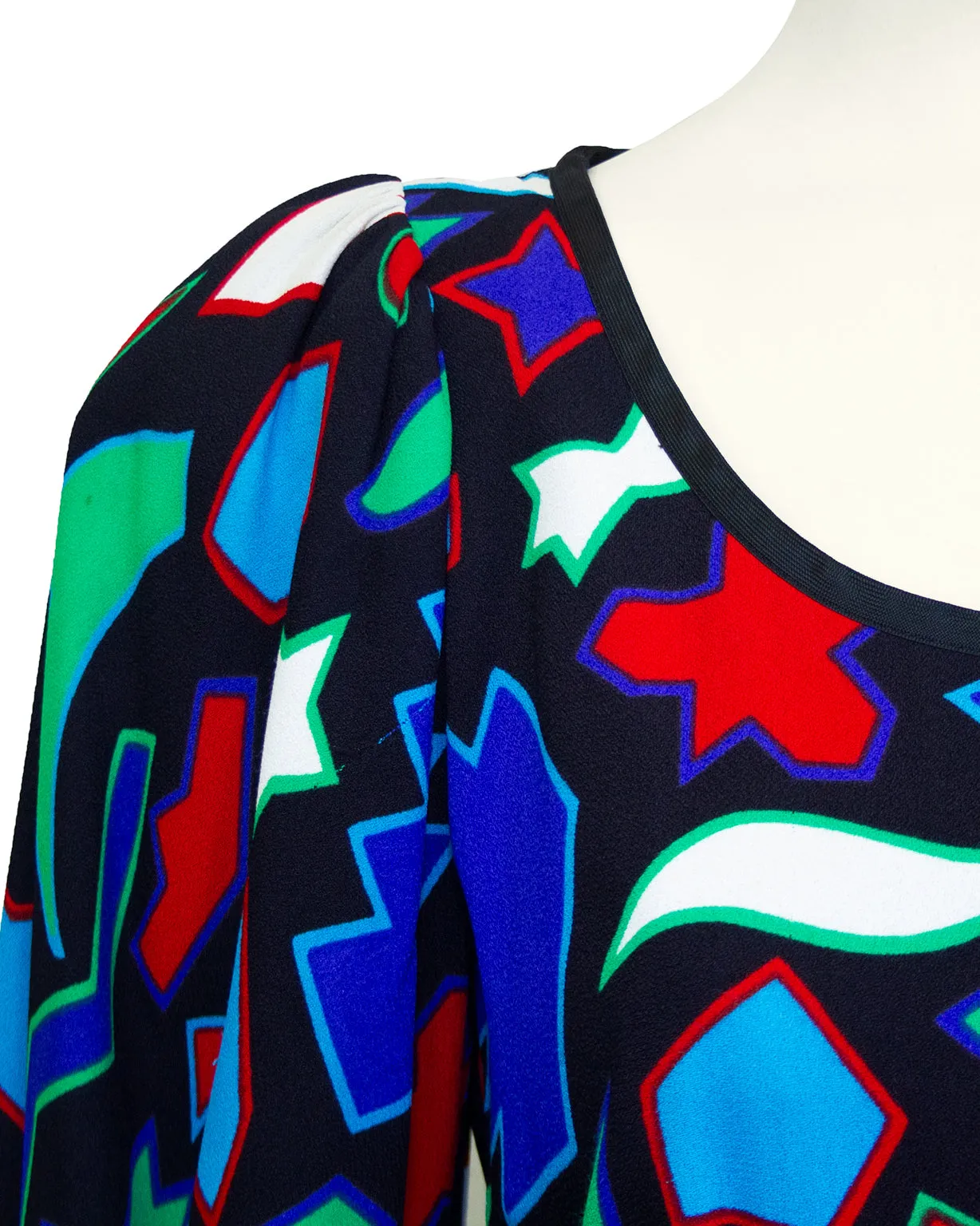 Blue Geometric Print Dress