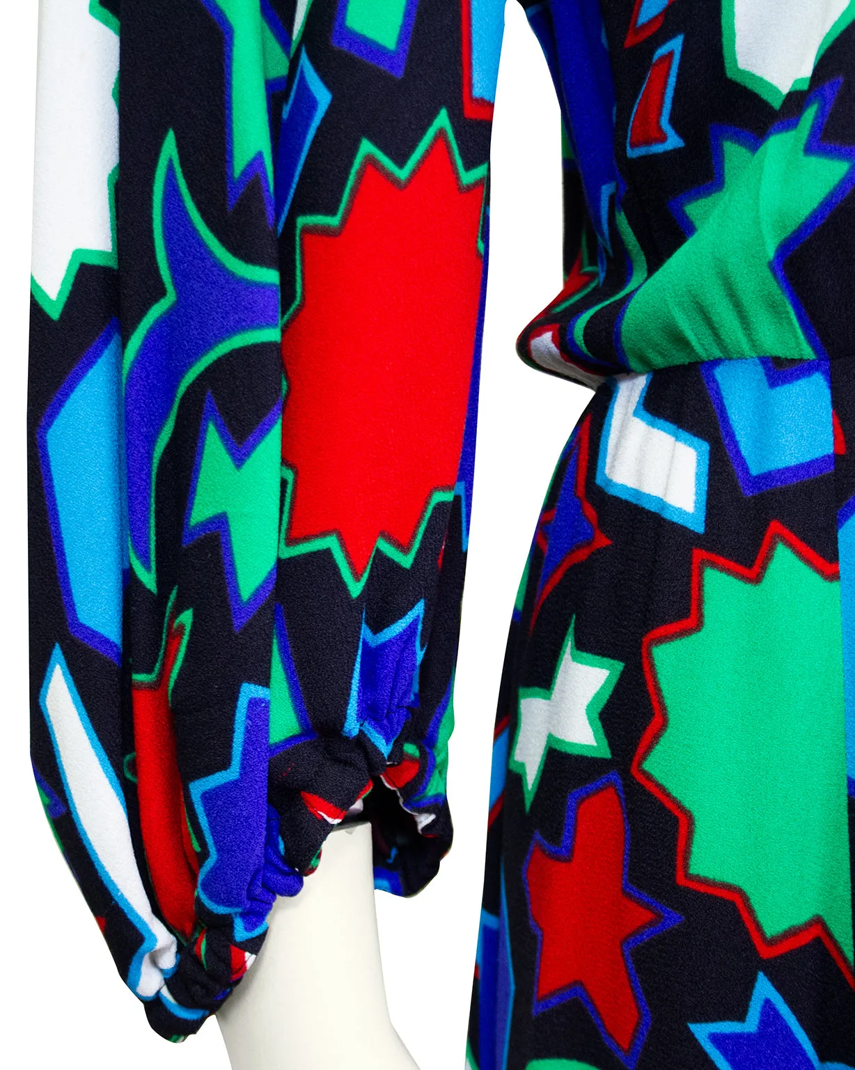 Blue Geometric Print Dress
