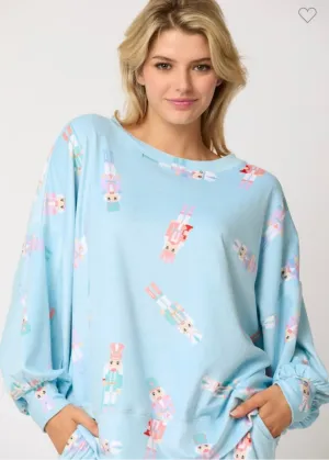 Blue Velour Nutcracker Sweatshirt