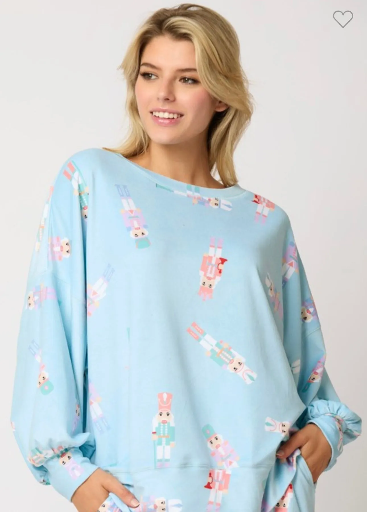 Blue Velour Nutcracker Sweatshirt